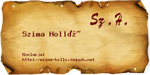 Szima Holló névjegykártya